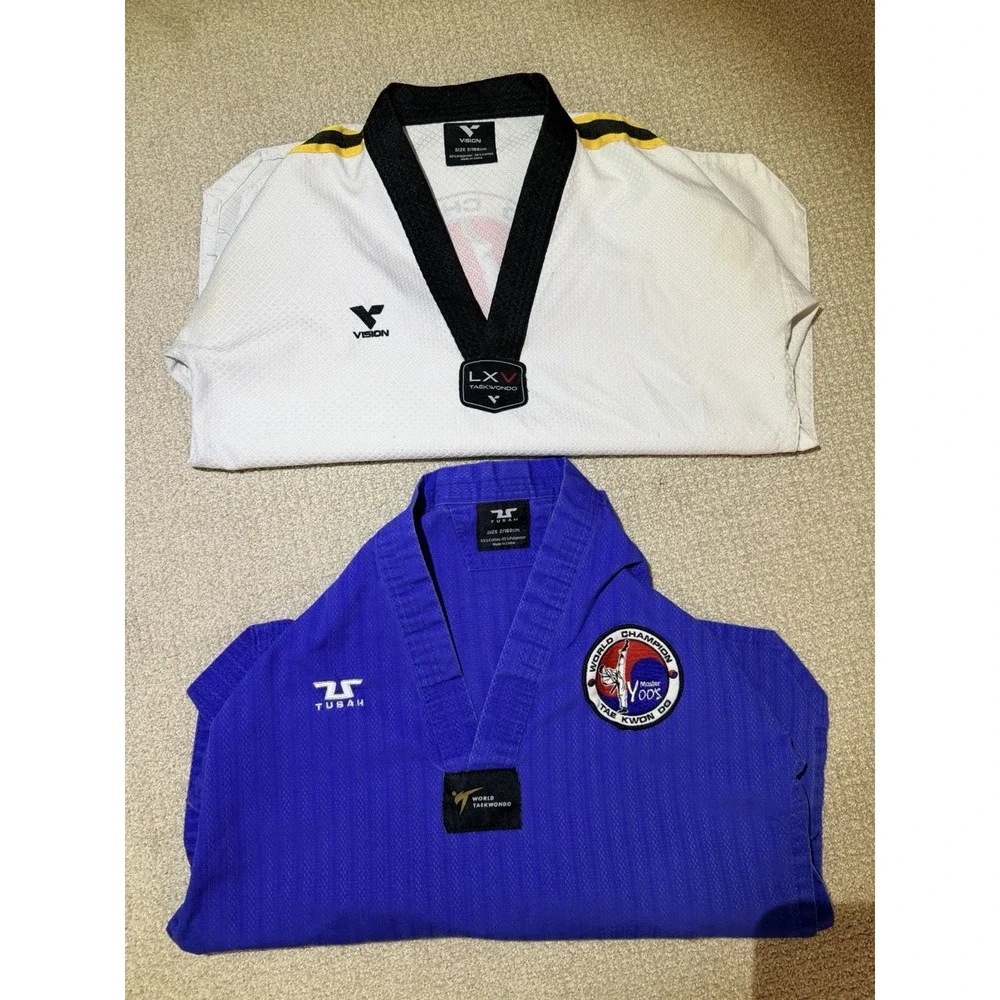 Tusah & Vision Taekwondo Uniform Lot Sz‎ 2/160 USA Korea